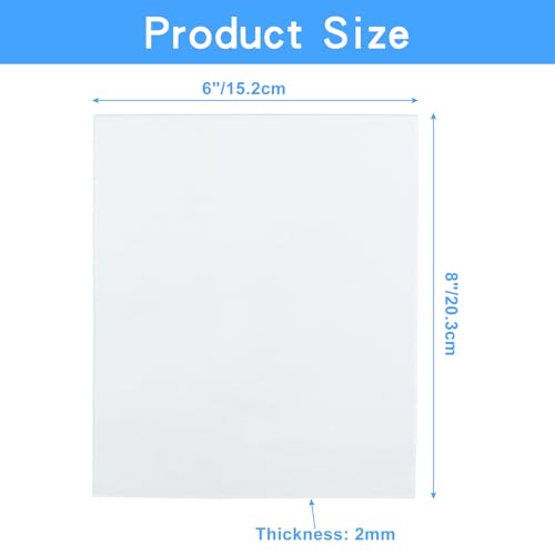 Image of Hitefu 6 Pack Clear Acrylic Sheets 0.08 inch Thick 6 inch x 8 inch | Transparent Plastic Plexiglass Panels, Protective Cover, For Signs & Photo Frames, Art Craft & DIY Display Projects