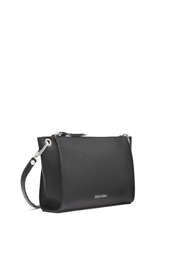Image of Calvin Klein Reyna Crossbody, Black /Silver Hampton Pebble, One Size