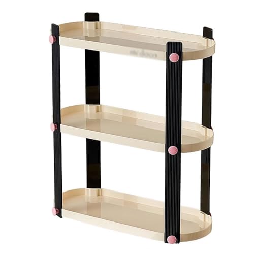 ZJYIGOWL Estante de Entrada, y Bandeja Minimalista for Perfume-Elegante Estante de Mostrador for Entrada, Baratija for Vestidor, Tocador, Baño(Black-Pink,Triple)