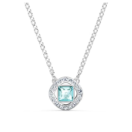 Swarovski Collar Angelic Square, turquesa, baño de rodio (Amazon Exclusivos )