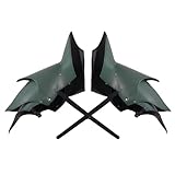 Lorilida Retro PU Leather Chest Harness Shoulder Armors Hidden Armpit Bag Harness Halloween Knight Warrior Cosplay Costume Green A One Size