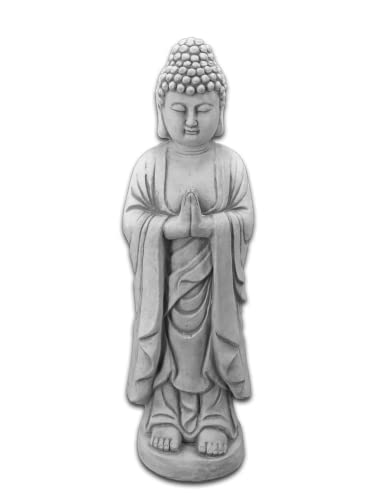 gartendekoparadies.de stehender Buddha Mönch, Steinfigur, H. 60 cm, 17 kg,...