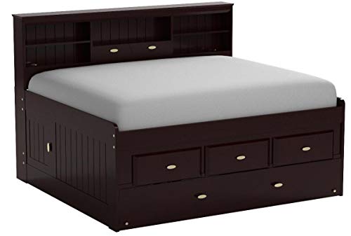 Discovery World Furniture Bookcase Daybed with 6 Drawers, Full, Espresso