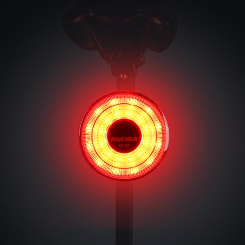 RAVEMEN CL05 30 Lúmenes Luces Trasera para Bicicleta, Advertencia Intermitente del Modo de luz de Desplazamientos por Carretera o Conducción en Ciudad USB C Recargable IPX6 a Prueba de Agua