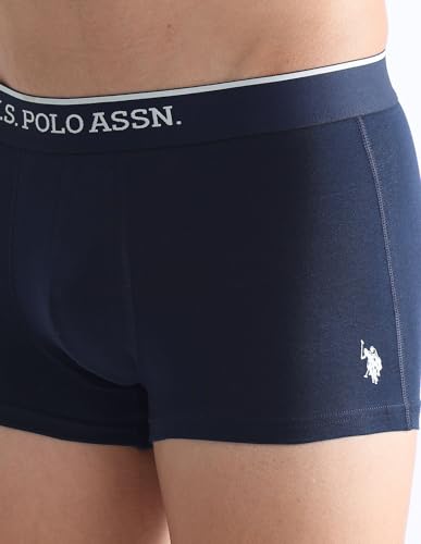 Image of U.S. Polo ASSN. Mens ET004 Anti Microbial Cotton Stretch Essential Underwear Trunk -Pack of 2