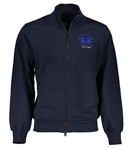 Felpa con zip uomo blu La Martina veste mi-saison homme
