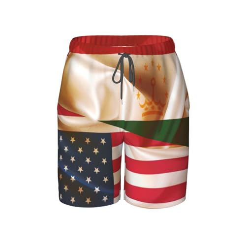Men's Tajik Tajikistan Flag Swim Trunks Quick Dry for Swimming, Beach Bathing Durable Men's Swimming Shorts with Comfort Fit