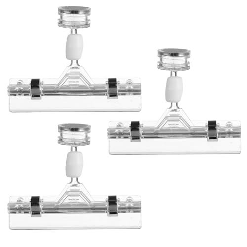 ABOOFAN 3 piezas Pinzas Magnéticas Transparente para Soporte Precio y Etiquetas Supermercado Clips Exhibición para Carteles y Señalización de Productos Tienda