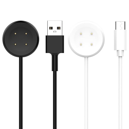 2 Pack USB-A + Type-C Intended for Google Pixel Watch 3/Pixel Watch2 Charger Charging Cable Cord Adapter 3.3ft/100cm Accessories for Fitbit Ace LTE/Versa 4/Versa3