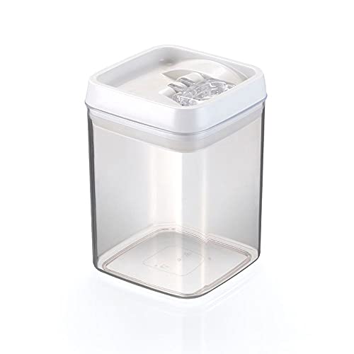 Pote Hermetic Crystal Quadrado Incolor capacidade 1,7 litros com tampa branca