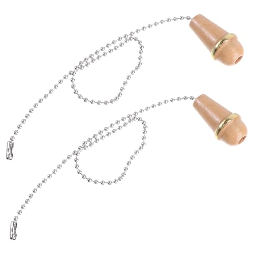 HOMSFOU Cadenas de Tiro para Lámparas y Ventiladores de Techo 2 Piezas Color Madera Oscura Cadenas Decorativas Resistentes y Reutilizables para Accesorios de Color Aleatorio