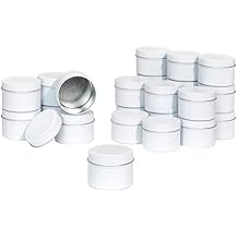 Aroparc White Candle Tins 4oz, 24 Pack - Matte White, Tinplate, Candle Making Supplies