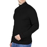 Copper Fit Energy Mens Dry Performance Zip Up Long Sleeve Tee, Black, Large