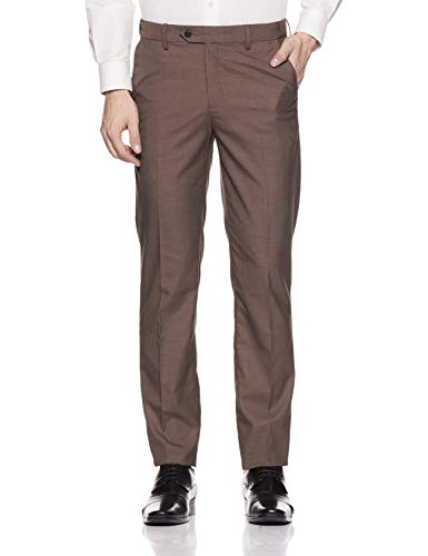 Image of Men Grey Textured Formal Trousers