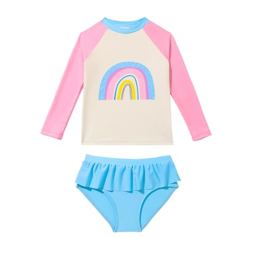 Maillot de bain enfant fille 3 pièces anti-UV à manches longues