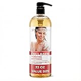 SpaScriptions Collagen Body Wash - Hydrating Gentle Cleansing Shower Gel with Anti-Aging CoQ10 and Moisturizing Avocado for Smooth Radiant Glowing Skin, Fresh Orchard Scent, Paraben Free, 33 fl oz