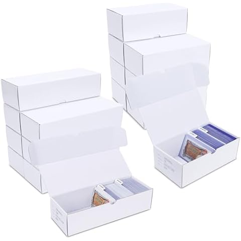 Leyzan 8 PCS Trading-Card Storage Box 10.4 INCH and 8 PCS Toploader Storage Box 7.4 INCH for TCG/Magic/Mtg Storage and Collection, Horizontal Cover