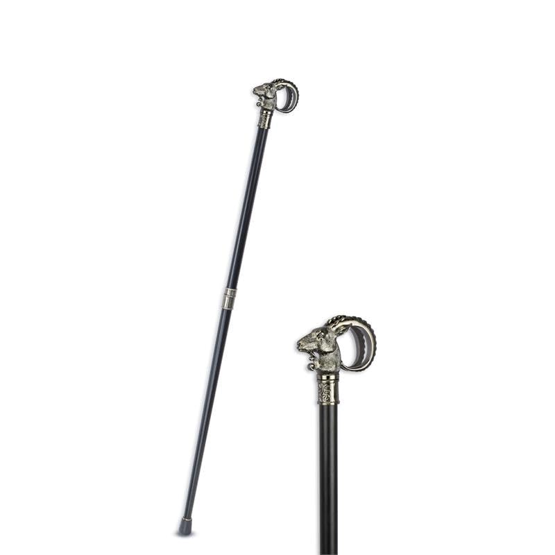 aubaho Spazierstock Steinbock Flanierstock Aluminium Replikat Retro Design Dekoration