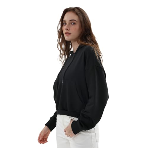 Sweat à capuche court manches longues avec sa coupe décontractée chic - 2