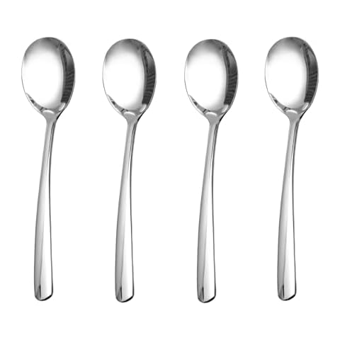 SOLEADER Teaspoons Silverware,4.8 Inch Coffee Spoons Set of 4,Food Grade 18/8 Stainless Steel Tea Spoons,Dessert Spoons,Small Spoons,Mini Spoons,Mirror Finish & Dishwasher Safe Cover