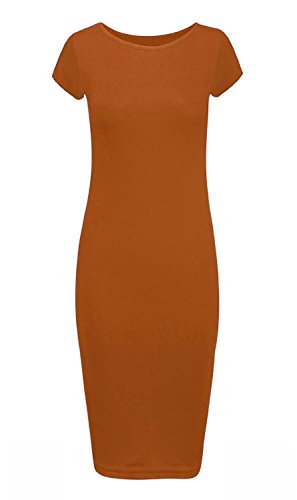 Robe longue pour femmes, grande taille, unie à manches courtes, taille UK 8-26 - Rose thumbnail