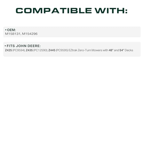 Image of UDC Parts M158131 Deck Belt Replacement for John Deere Z425 Z445 Z435 EZtrak Zero Turn Mowers 54 Inch and 48 Inch Mower Decks M154296 / Aramid Cord / 152.3 inches
