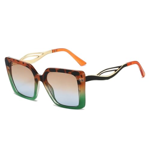 Lunettes de soleil rétro léopard vertes verres UV400 femme et homme tendance