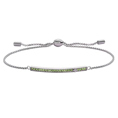 Image of Alex and Ani Pave Bolo Birthstone Bracelet - Stainless Steel Gold /Silver, Perfect for Stacking, Adjustable Birthstone Bracelet for Women, Ideal Gift Jewelry