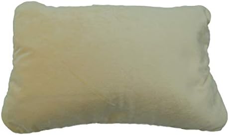 Squishy Deluxe Microbead Rectangular Travel Pillow | Comfortable for Air Travel, 12 x 16” |Removable Plush Velour Cover | Squishy Yet Firm Head and Neck Support | Odorless (Cream)
