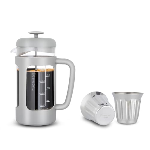 Easyworkz French Press 34 oz Coffee Tea Maker Bundled with Stainless...