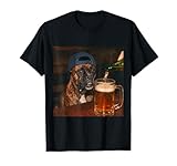 Boxer Drinking Beer Shirt Funny Fathers Day Dog Meme T-Shirt