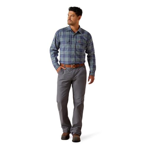 Image of ARIAT Men FR Orson Snap Work Shirt Orion Blue