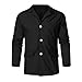 Mens Casual Button Down Shirts Lightweight Breathable Suit Coat Soft Fashion Tops Black