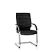 Produktbild MyBuero Besucherstuhl Schwing-Stuhl Visiter CL120, ergonomischer Schreibtisch-Stuhl mit Armlehne, Freischwinger-Sessel zum Arbeiten & Relaxen im Büro, Home-Office, Kunst-Leder schwarz 725003