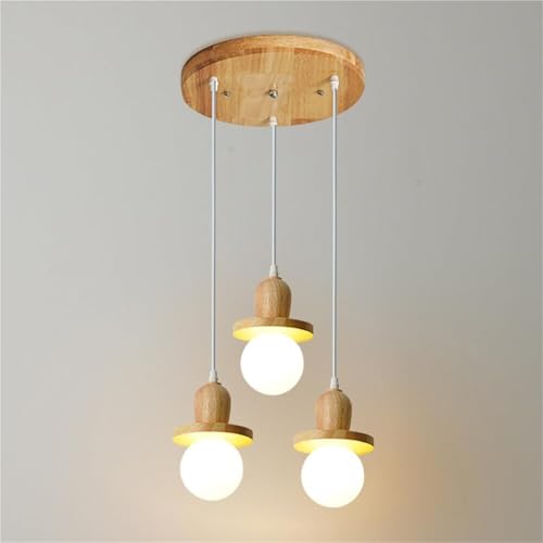 Pendent pour cuisine G9 luminaire suspendu bois et verre éclairage salle à manger