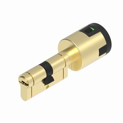 Lince - Cilindro CPLUS ALARM 30x30 cm | Bombillo de Alta Seguridad con Sensor Alarma Integrado de 100dB | Protección Anti-Bumping y Anti-Taladro | Incluye 5 Llaves XL | Acabado latón