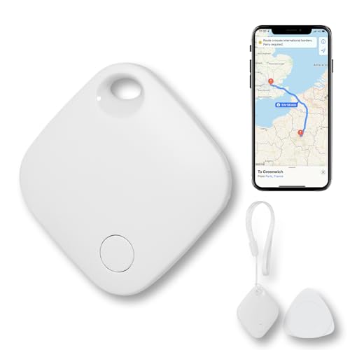 AURTEC Smart GPS Tracker für Haustiere, Fahrzeuge, Schlüssel und Gepäck, kompatibel mit Apple Find My App (nur iOS), Echtzeit-globale Standortverfolgung, Lange Akkulaufzeit, Geo-Fencing, 1 Stück