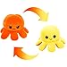 Polpo Peluche Reversibile Giallo Arancione 20cm Polipo Doppia Faccia Flip Bicolore Allegro Triste Esprime Stati d’Animo Alleviare Stress Emozioni Regalo Festa Bambini Ragazzi Amica Donne