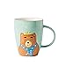 Filiżanka kawy CRAMIC Cartoon kubek kubek Cute Animal Kubki Duża Pojemność Puchar Wody Herbaty Kubek 12.8oz Ceramiczny Kubek do kawy Kakao Kubek ceramiczny (Color : Blue)