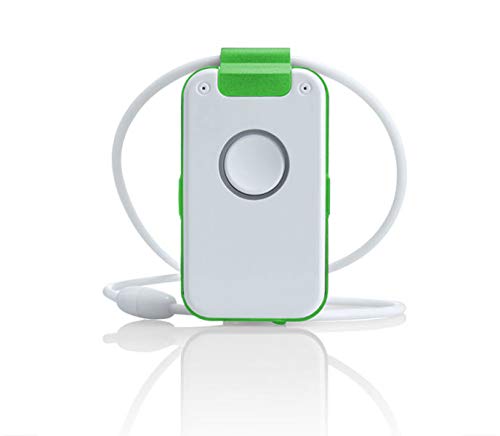 Preisvergleich Produktbild Wantec WX32 DECT Notrufsender mit Sprachbegleitung, Sturzerkennung, Erinnerungsfunktion, Rauchalarmerkennung und Sprach-Assistent, Grün