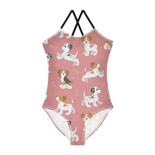 Puppy Girls One Piece Swimsuits Dog Paw Sport Halter Swimwear Beach Bathing Suit 9-10T Multi - Main Image