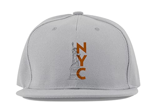 Casquette de baseball New York unisexe grise visière plate en coton