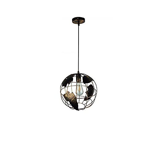 Lustre cage industriel en fer forgé rétro pour salon et café loft