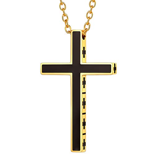 FaithHeart Accesorios de Cuello Gargantilla Cruces Grandes Católicas Acero Inoxidable Cadena Ajustable...