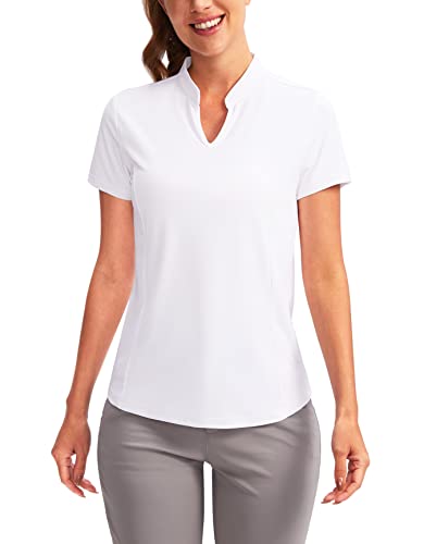 Image of Obla Women's Golf Polo Shirt V-Neck Short Sleeve Collarless Quick Dry Tennis Running T Shirt Golf Tops for Women