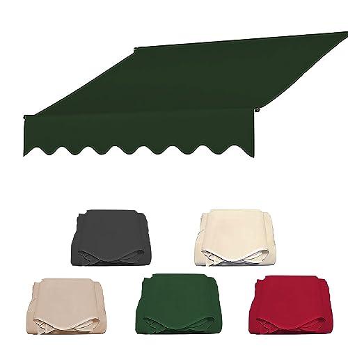 Balkonmarkise, verstellbar, UV-beständig, wasserdicht, 2,5 m, Sonnenschutz für Terrasse und Balkon, Beige, Stoff, einziehbares Vordach mit Clip-Montage