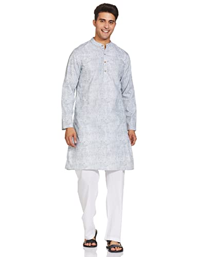 Image of Amazon Brand - Symbol Men Cotton Printed Long Kurta (Regular Fit)