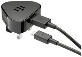 Genuine BlackBerry UK Power Plug ASY-24479-004 With Genuine BlackBerry Micro USB Data Cable ASY-28109-003 For Pearl Flip, Pearl 9100, Curve 8900, Curve 8500 Series, Curve 9300, Bold 9700, Bold 9780, Storm 9530, Storm 2 9550, Tour 9630, Bold 9650, Style 9670, Torch 9800, Torch 9810, Torch 9850 9860, Bold 9900 9930, PlayBook