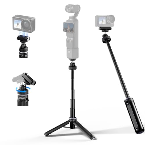 Image of Celfiexpt Portable Action Camera Tripod with 1 /4 inch Screw & Magnetic Adapter for DJI Osmo Action 5 Pro /4 /3 /2- 40cm Extendable Adjustable 360 Ball Head | Aluminum Selfie Stick