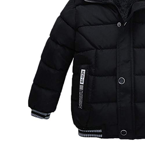 MODNTOGA Toddler Baby Boys Autumn Winter Down Jacket Coat Warm Padded Thick Outerwear Clothes Snowsuit Fleece (Black, M（12-18 Months）) - Thumbnail 2